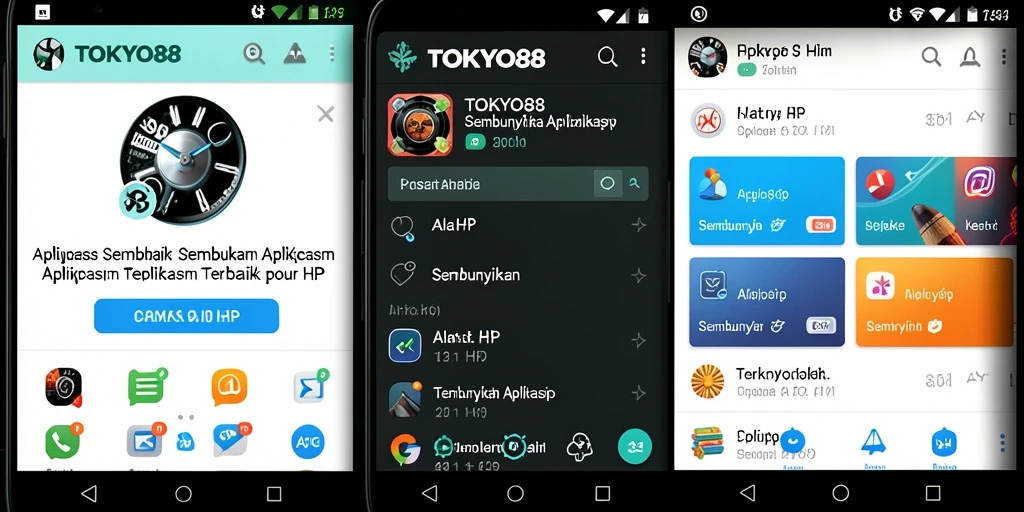 Screenshot utama TOKYO88 yang menampilkan antarmuka penyembunyian aplikasi yang sederhana.