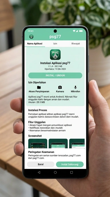 Tampilan halaman APK psg77